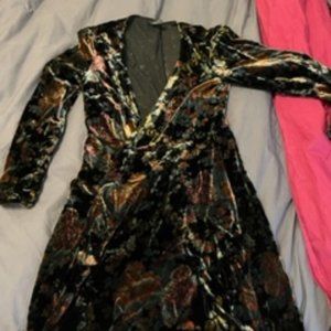 Faux velvet wrap dress from Zara